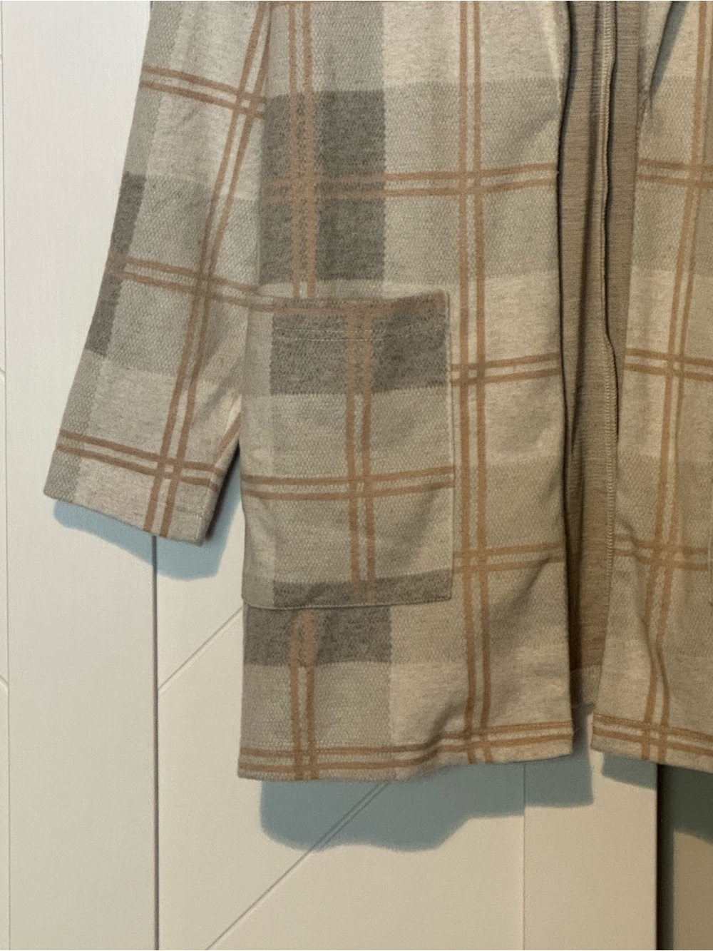 Dictionary Cozy Collective Plaid Open Front Cardigan Duster XL NWT - Picture 5 of 7